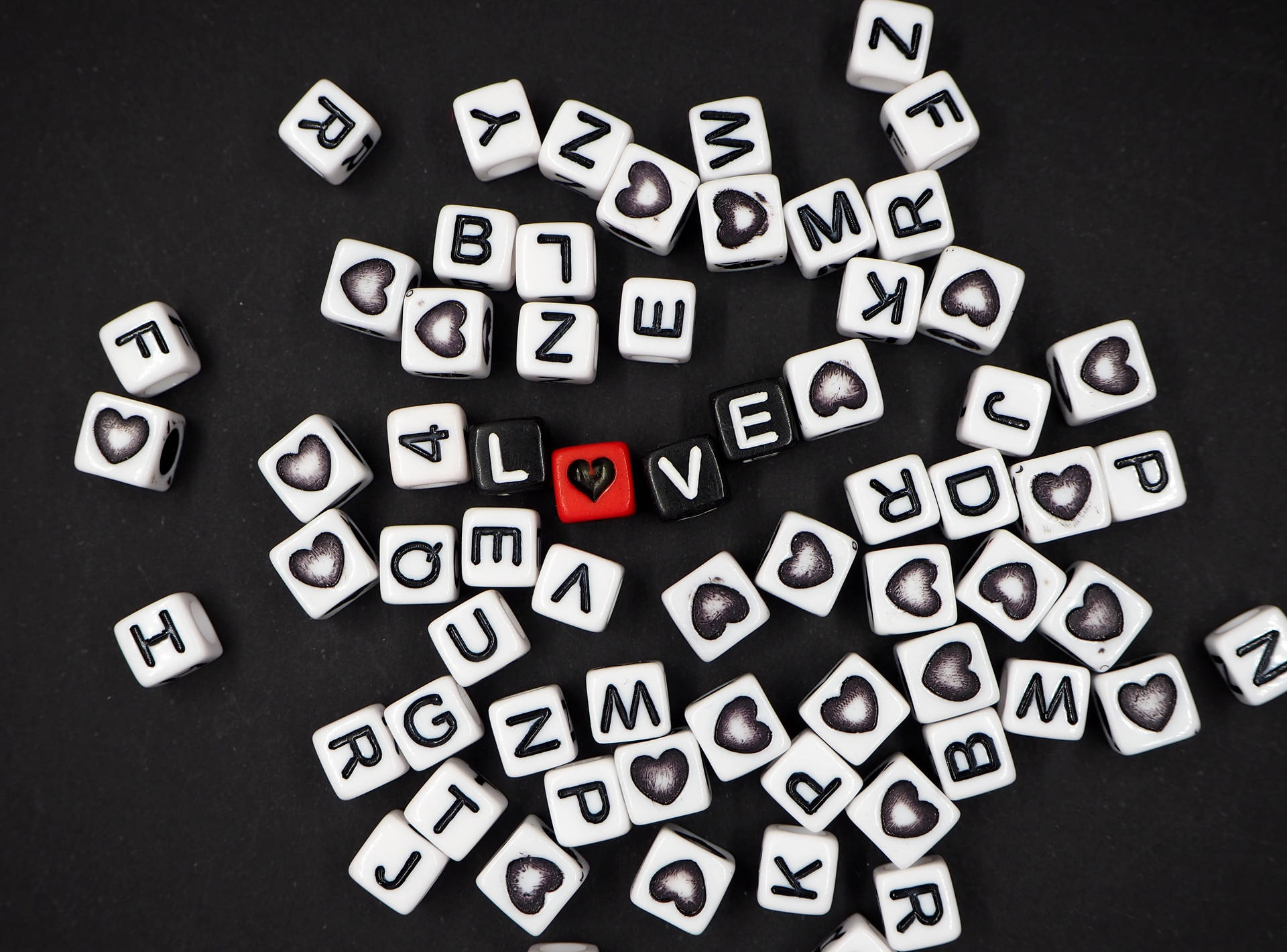 Love Inscription On Dices Background