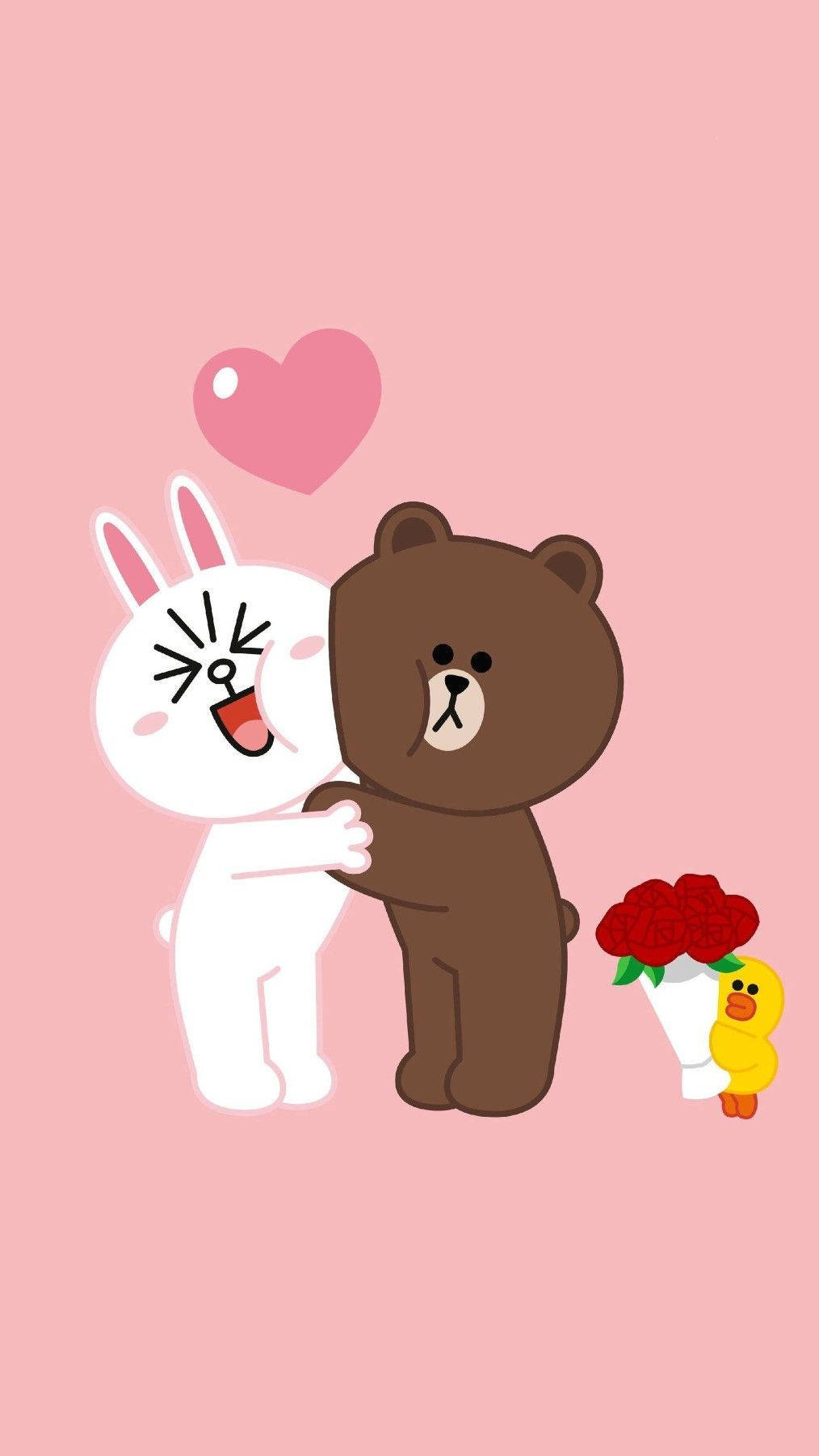 Love Is In The Air With Line Friends Background