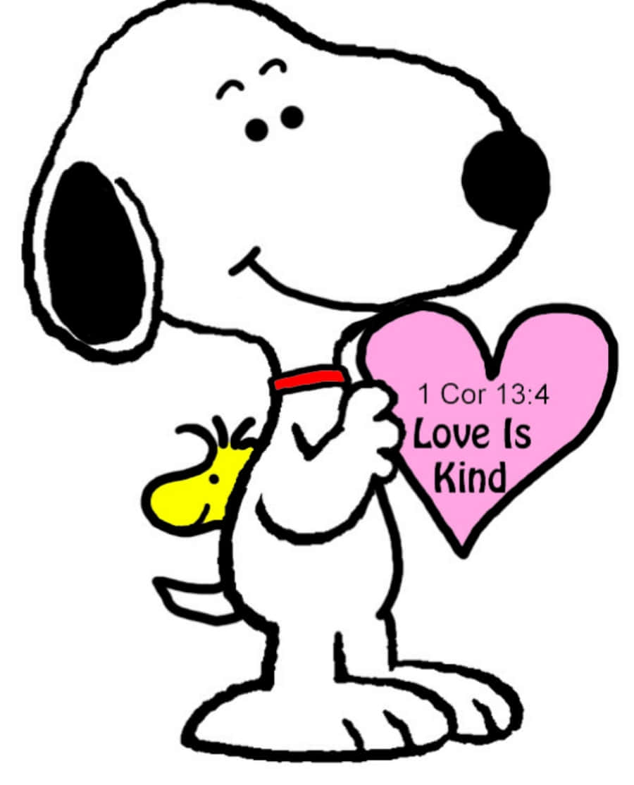 Love Is Kind Snoopy Valentine Background