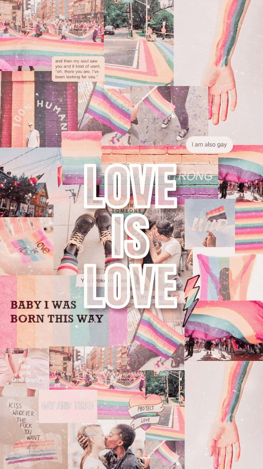 Love Is Love Collage Aesthetic Wallpaper Background