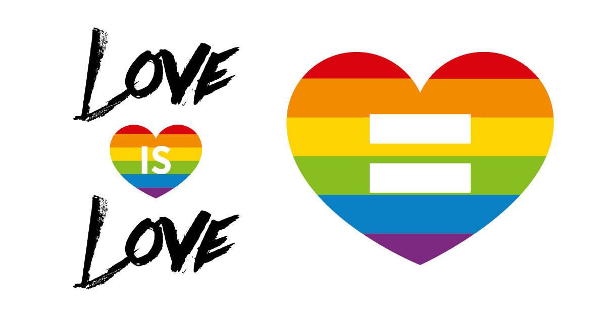 Love Is Love Equal Lgbtq Heart Background