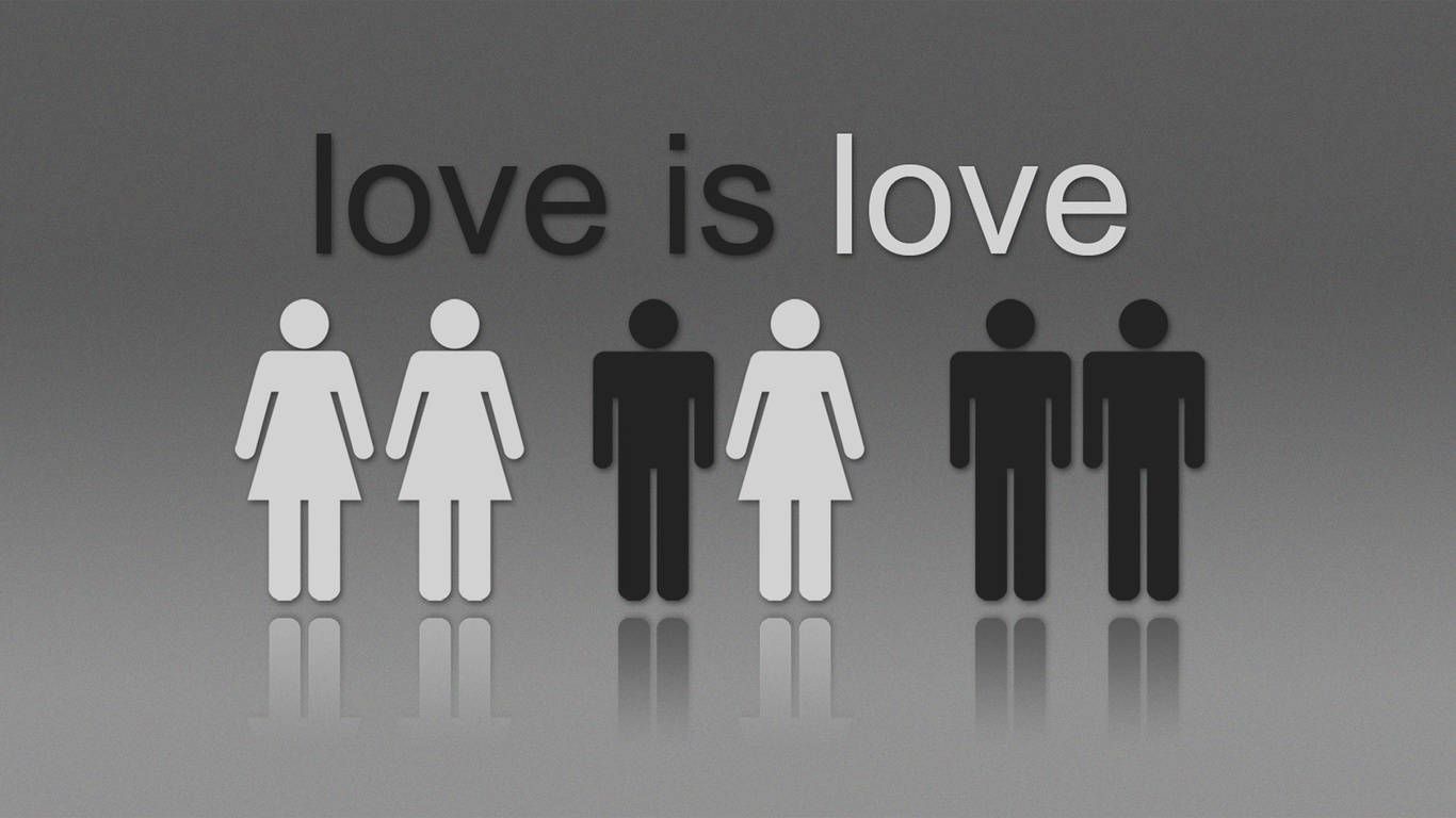 Love Is Love Lgbtq Symbols Background