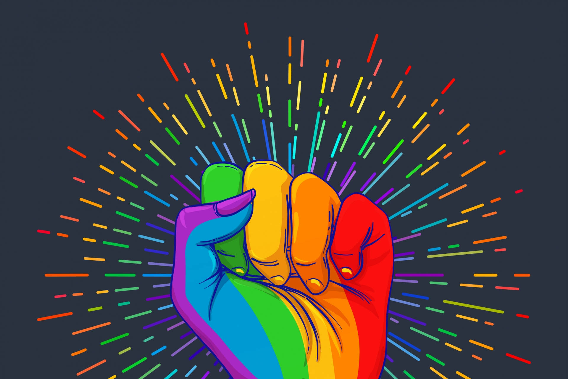 Love Is Love Pride Fist Drawing Background