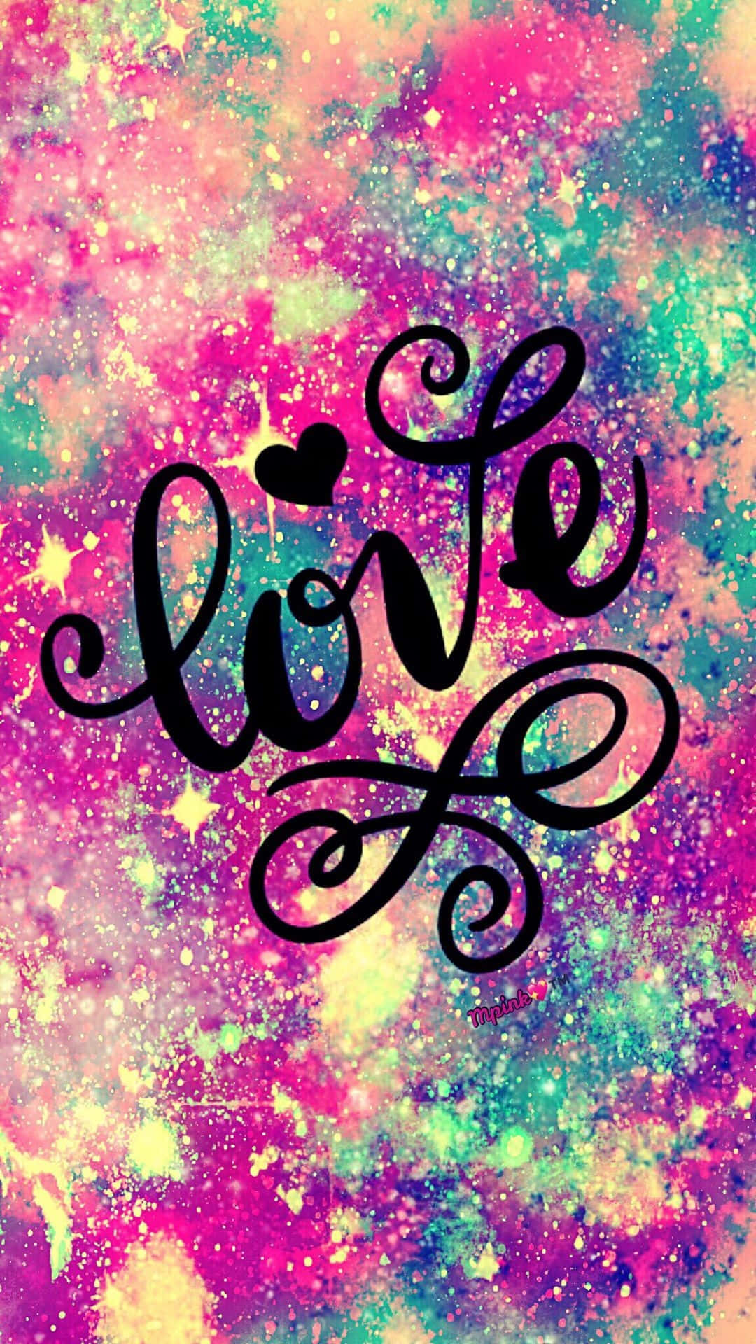 Love Is Written On A Colorful Background Background