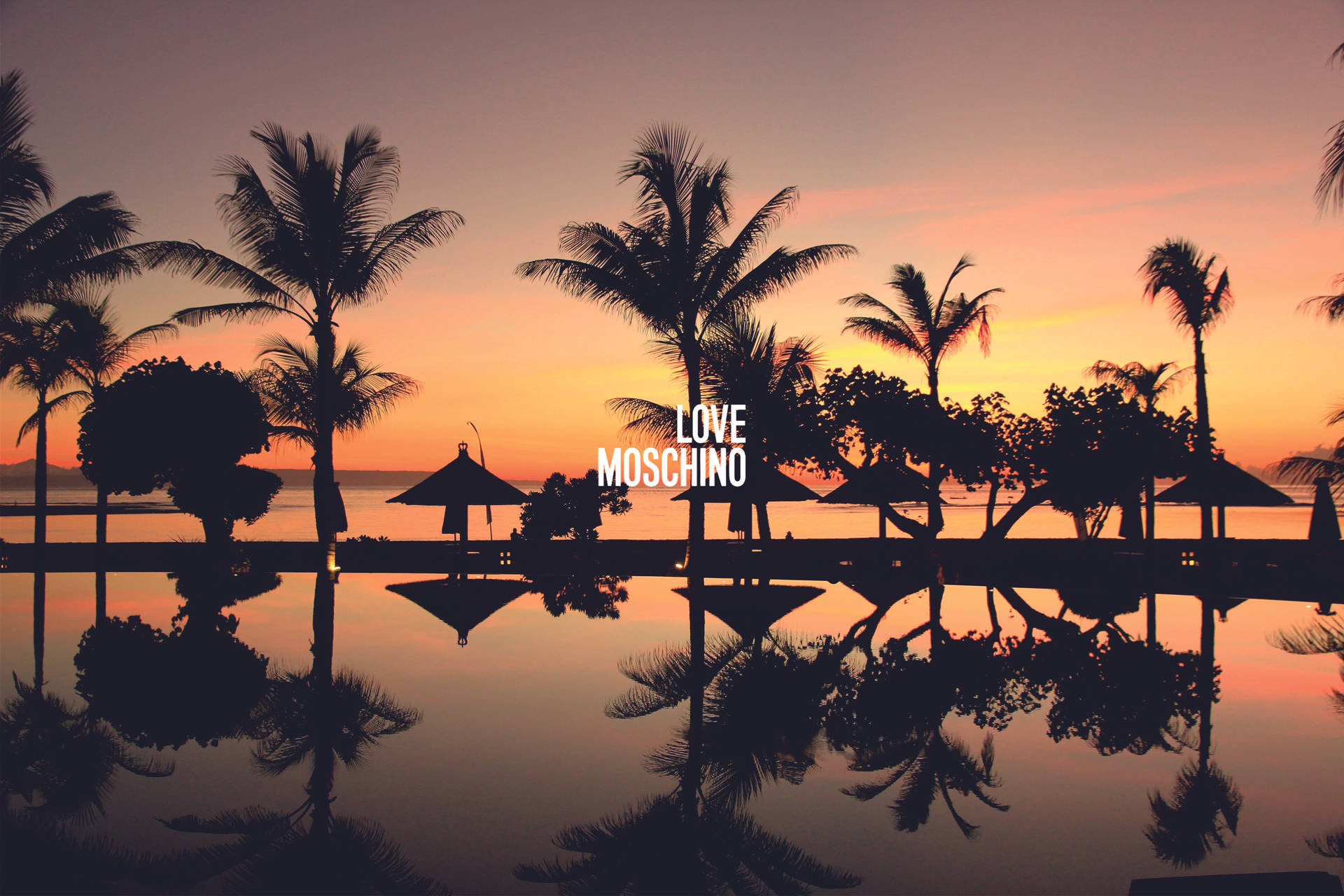 Love Moschino Sunset Pool Background