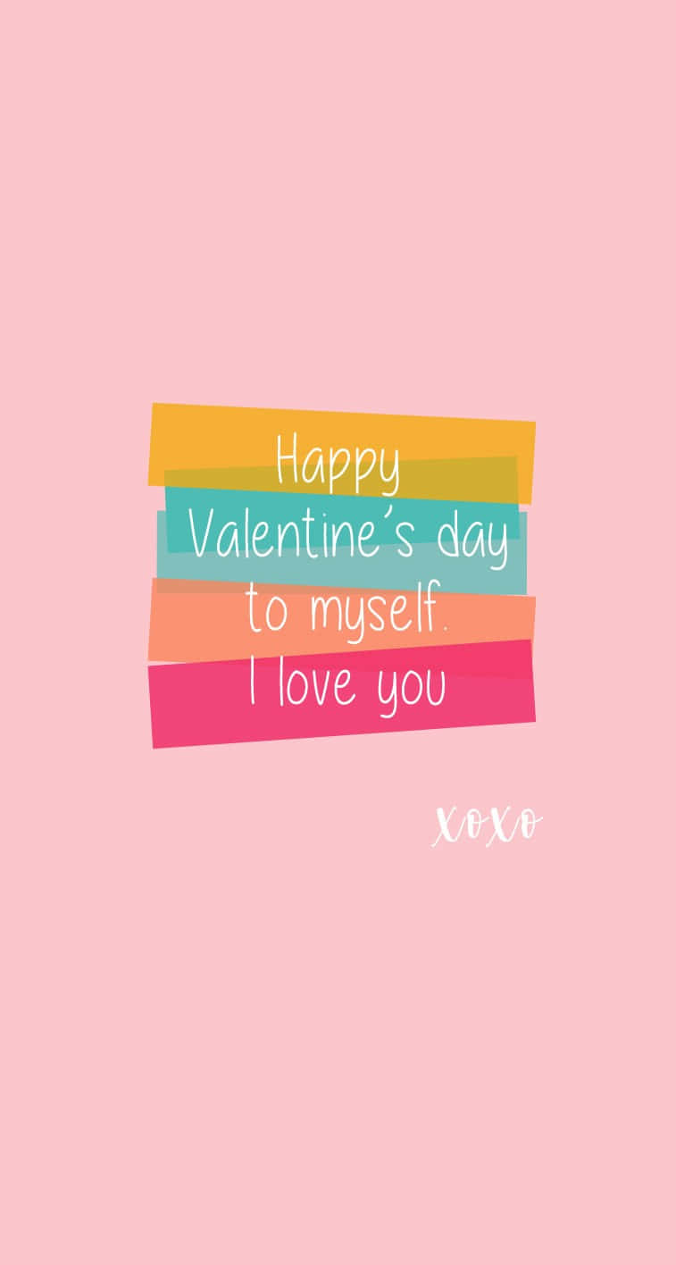 Love Myself Cute Valentines Day Sticky Tabs Background