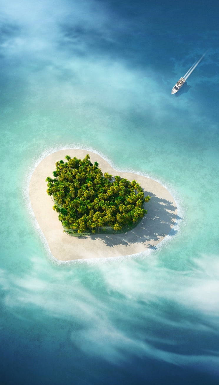 Love Nature Heart Island Background