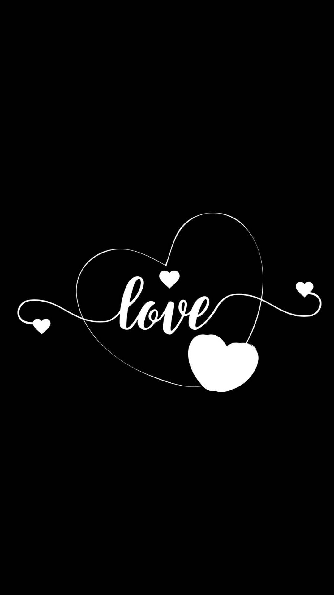 Love On A Black Heart Background