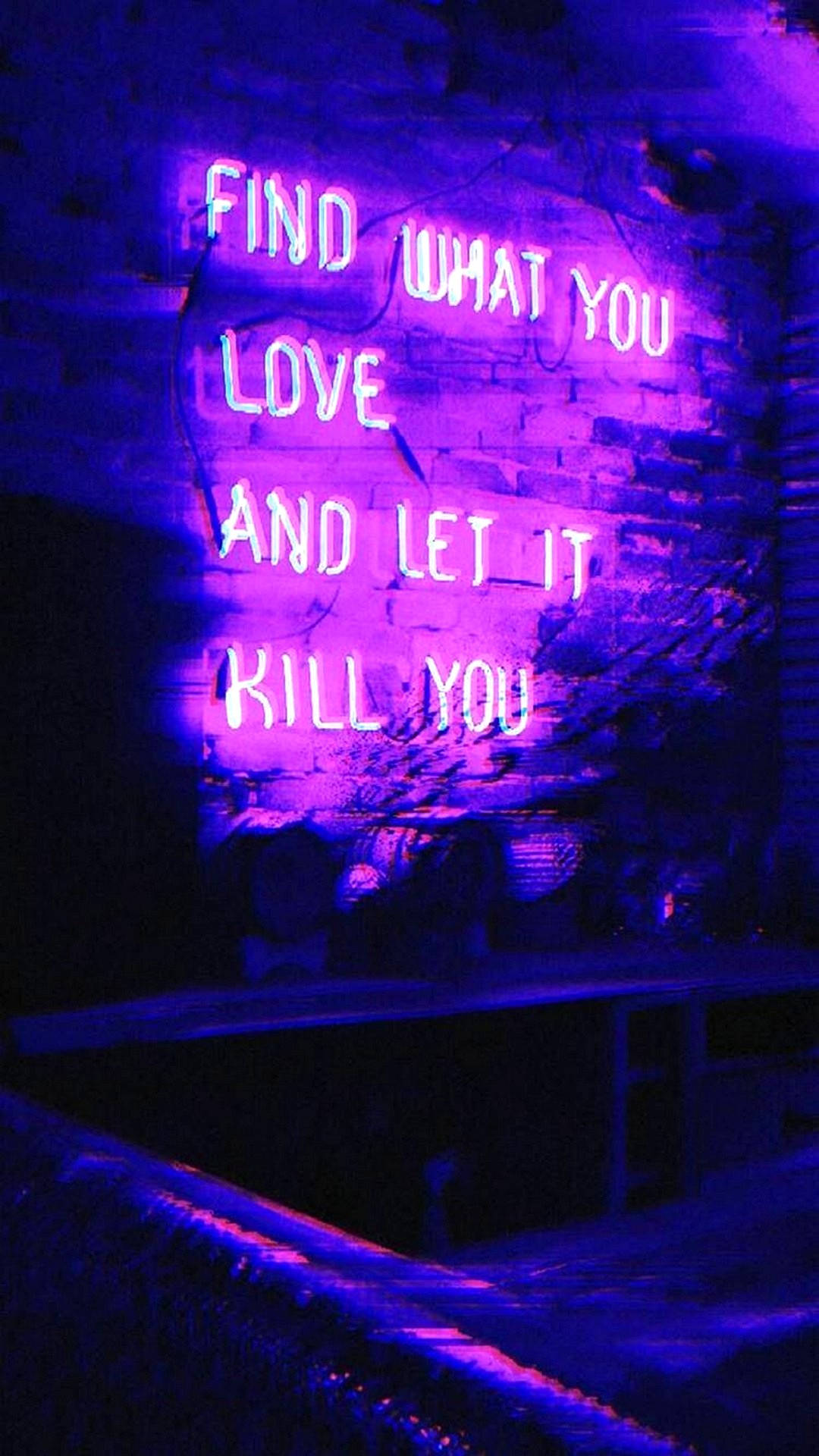 Love Quote Neon Purple Iphone