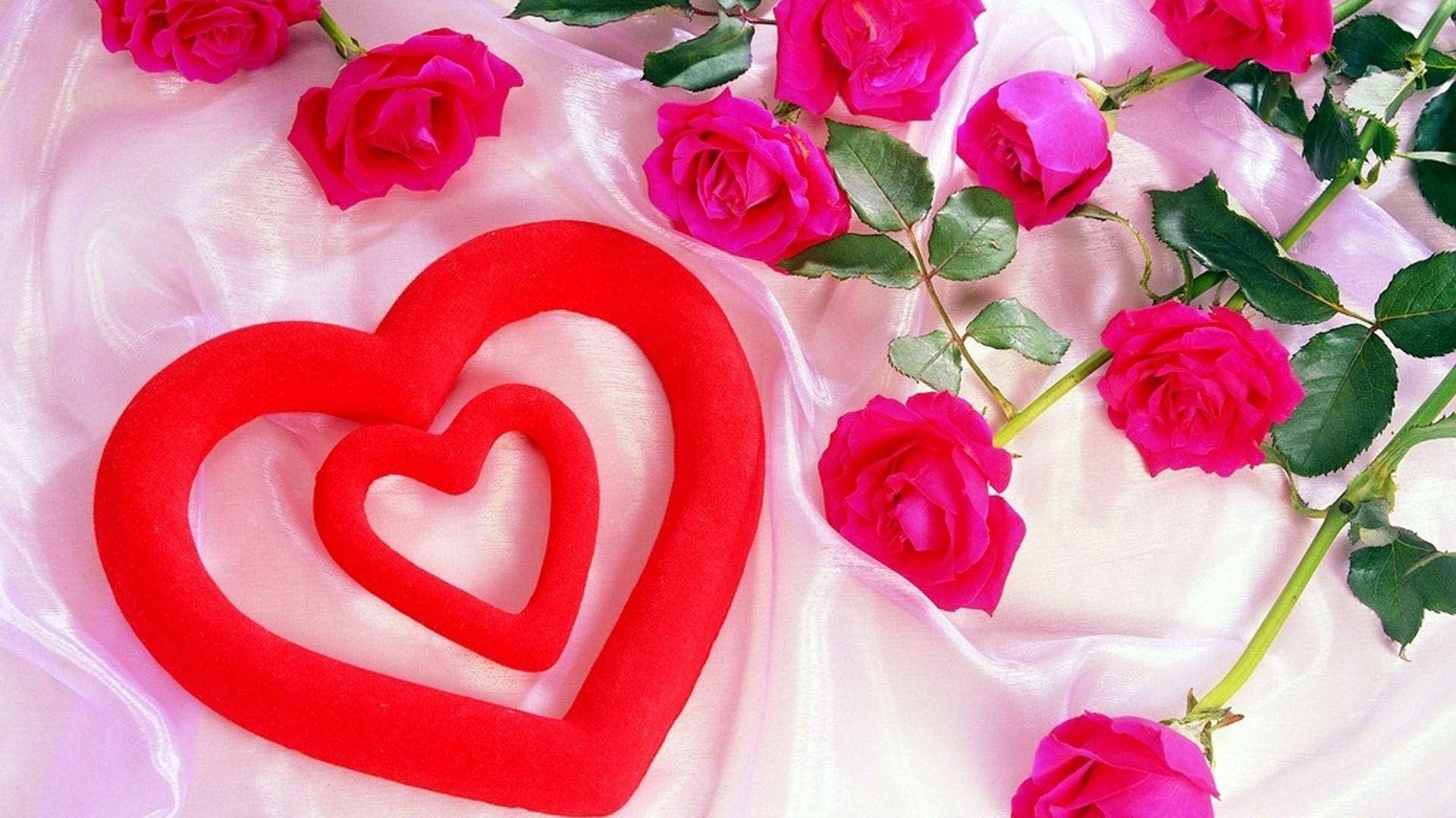 Love Rose Fabric Background