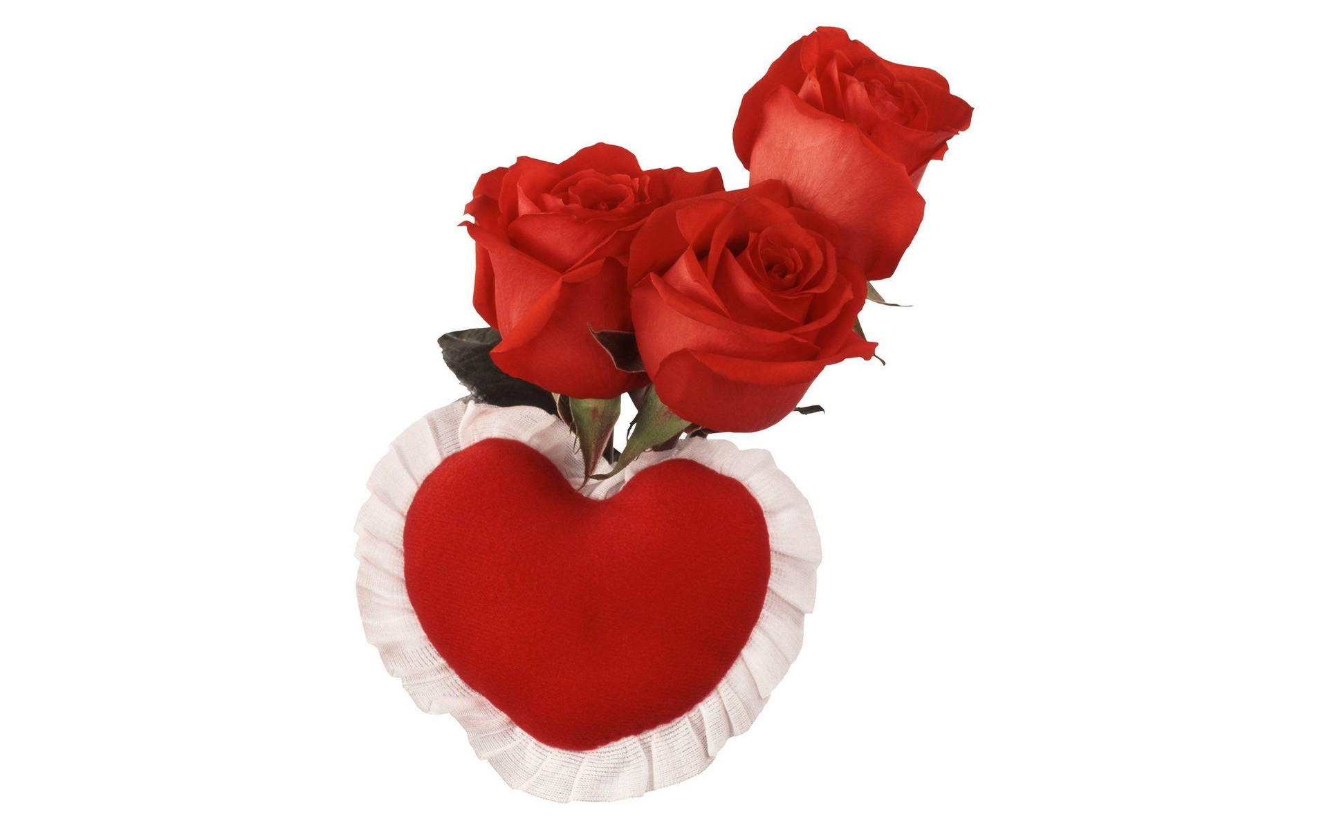 Love Rose On Heart Background