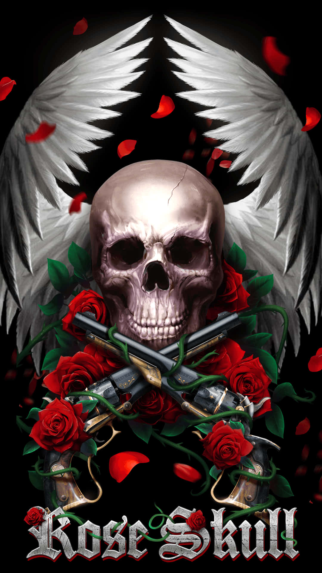 Love Skulls And Roses - A Unique Combination Of Gothic Style And Romance Background