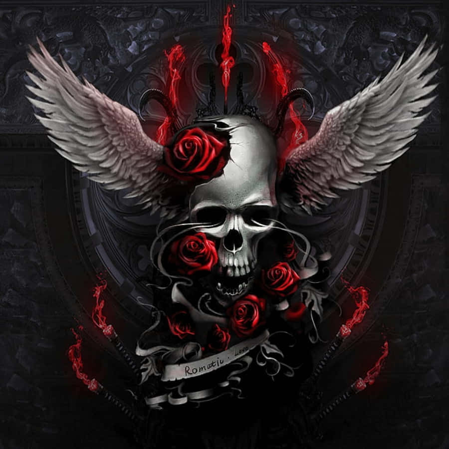 Love Skulls And Roses - The Perfect Mix For A Dark And Macabre Aesthetic Background