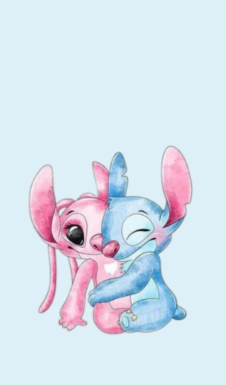 Love Stitch And Angel - An Adorable Duo Background