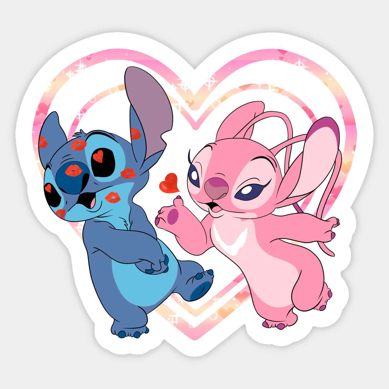 Love Stitch And Angel Embrace Background