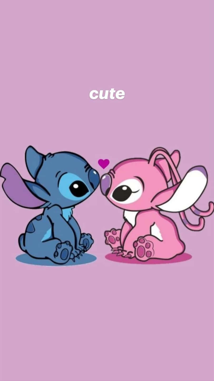 Love Stitch And Angel Embracing Each Other Background