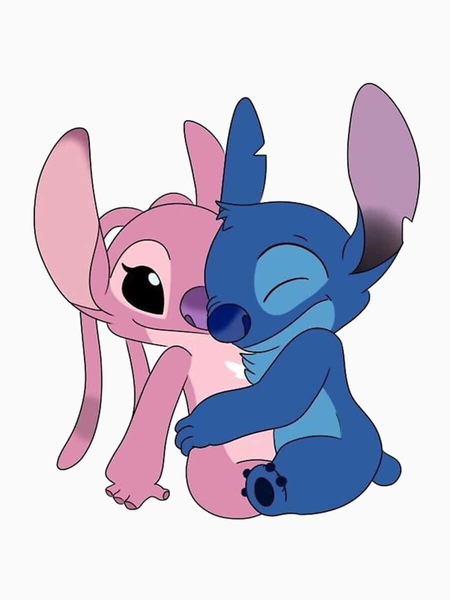 Love, Stitch And Angel Together - The Cutest Couple Background