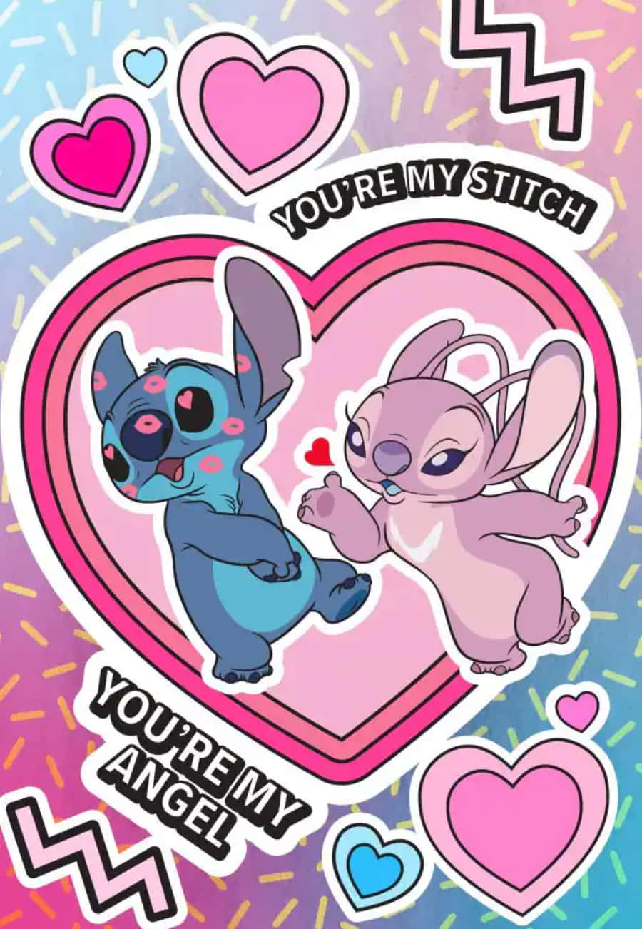 Love Stitch & Angel - The Ultimate Disney Couple Background