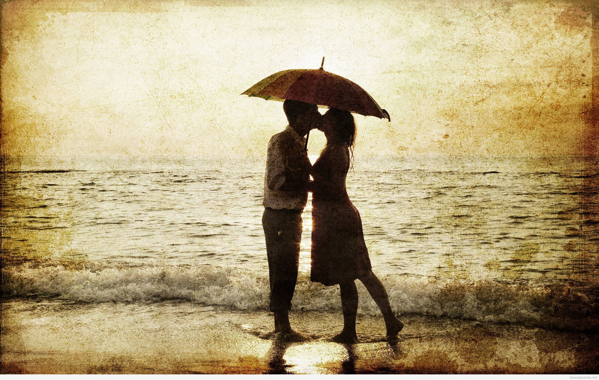 Love Story By The Sea Background