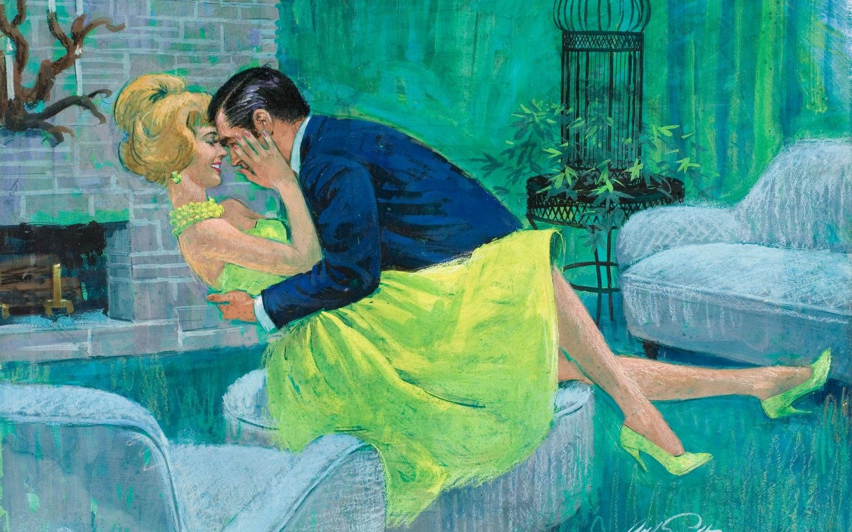 Love Story In Sarnoff-style Art Background