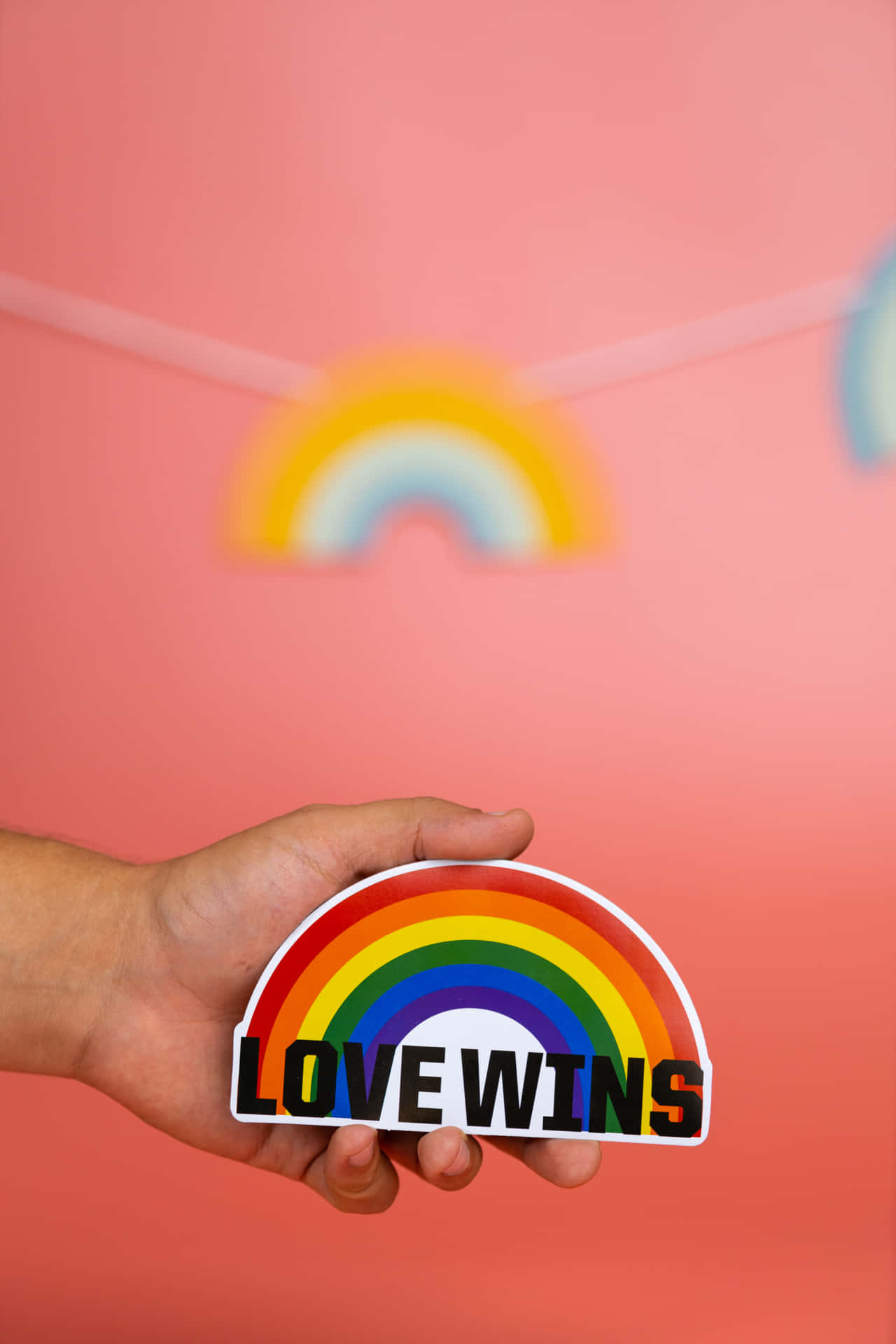 Love Wins Sticker Aesthetic Lgbt Rainbow Background