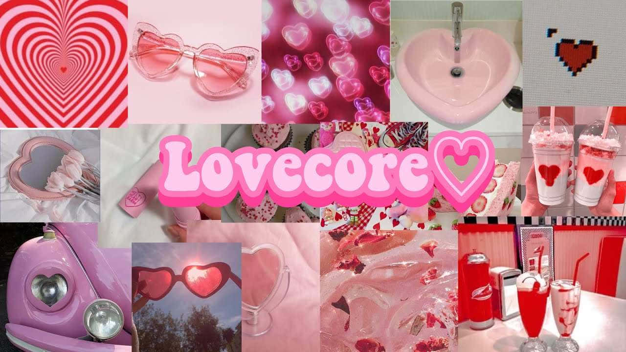 Lovecore Aesthetic Collage Background