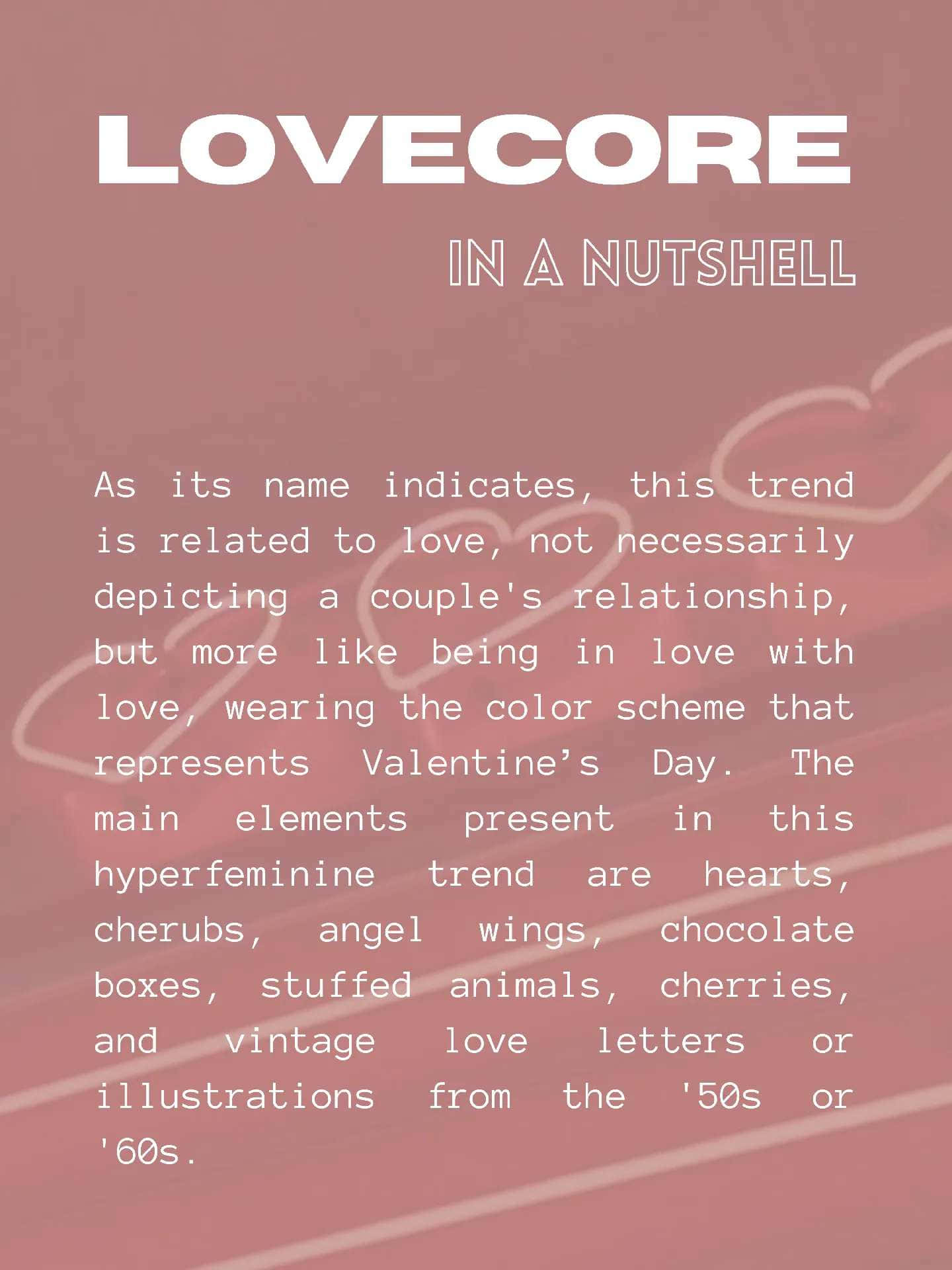 Lovecore Aesthetic Explanation Background