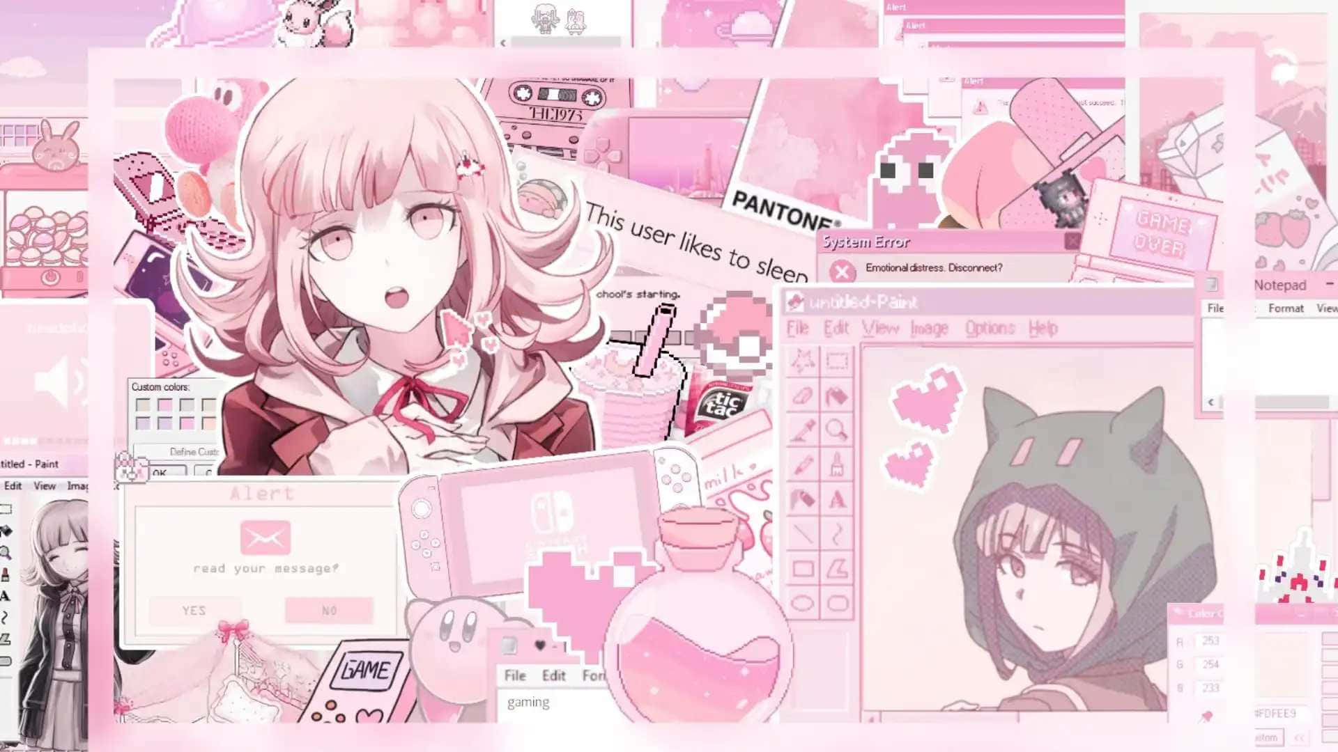 Lovecore Anime Collage Background
