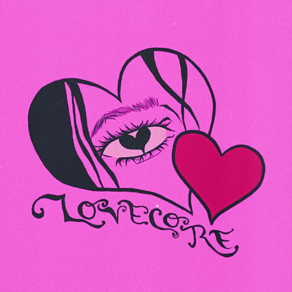 Lovecore Eyeand Hearts Artwork Background