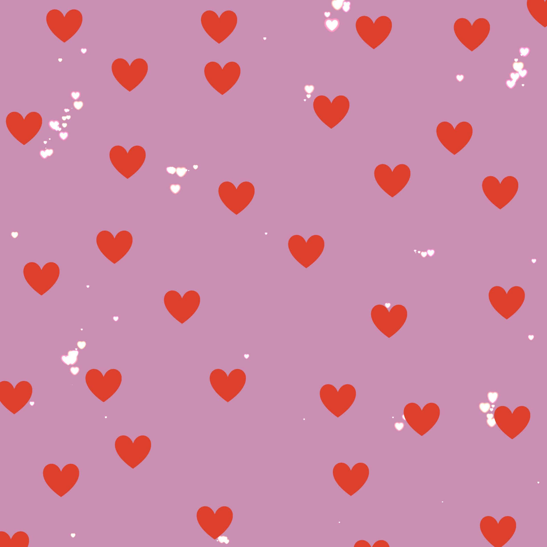 Lovecore Hearts Pattern Pink Background