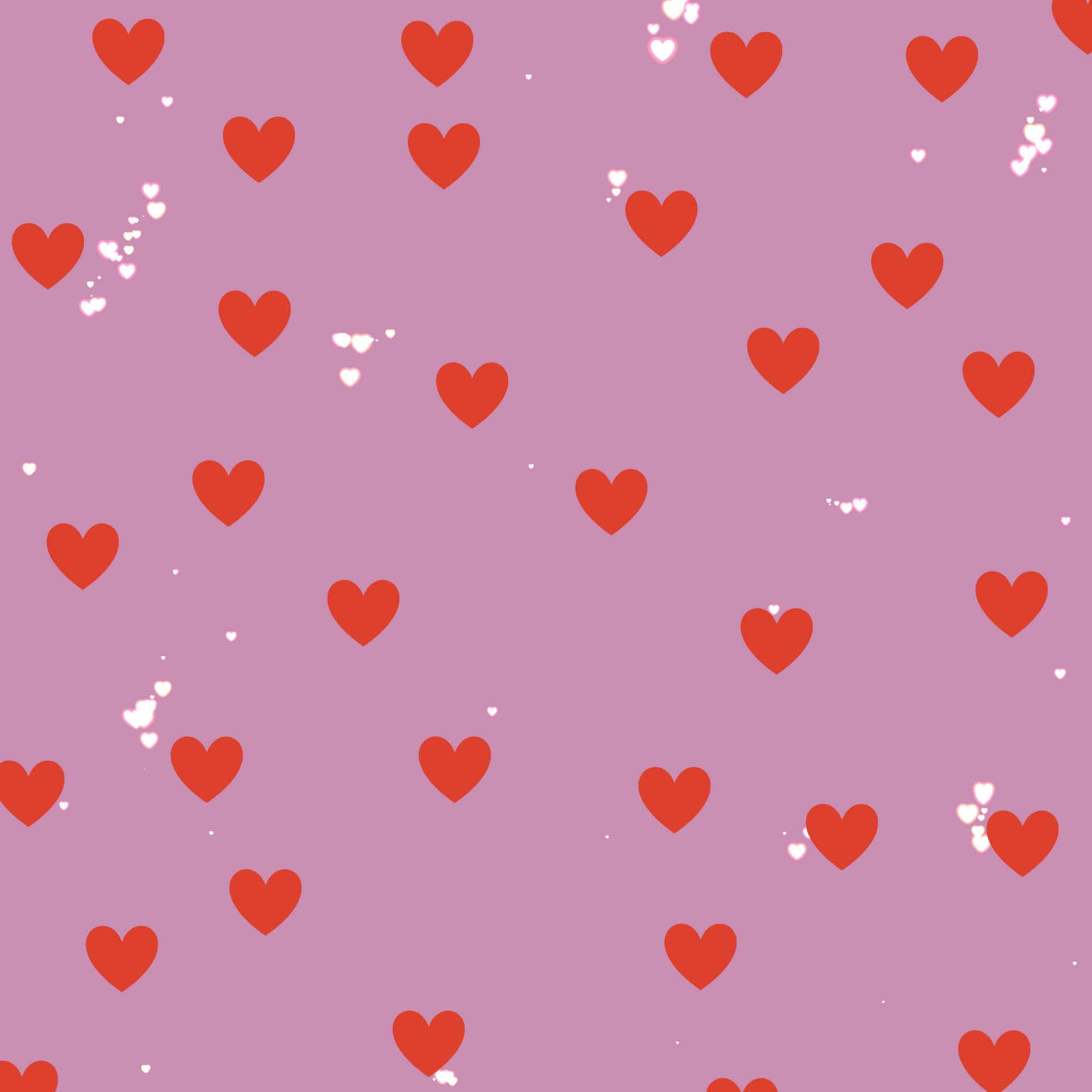 Lovecore Hearts Pattern Pink Background Background