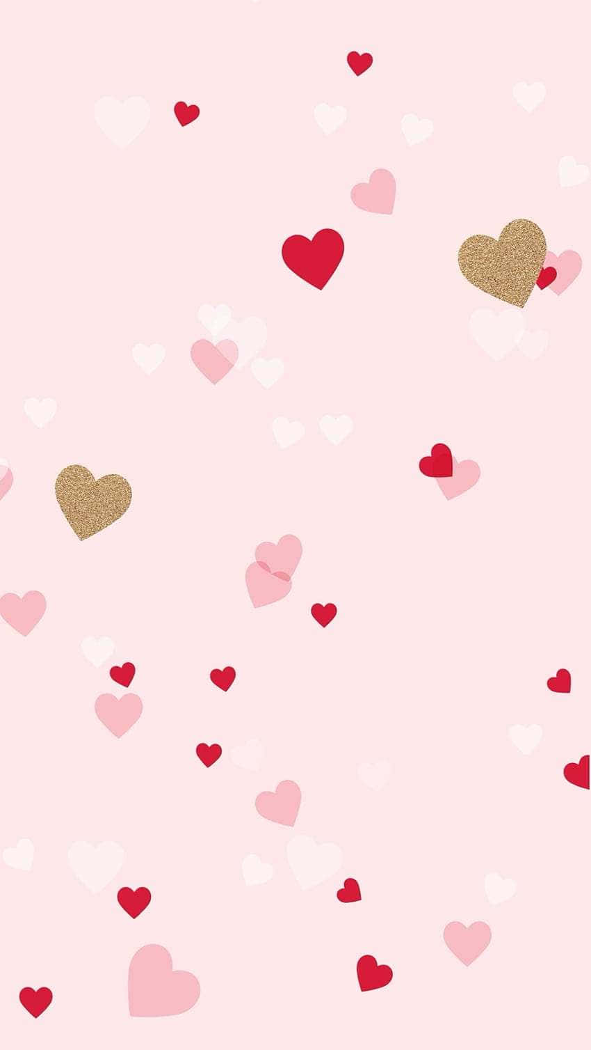 Lovecore Hearts Pattern Pink Background Background