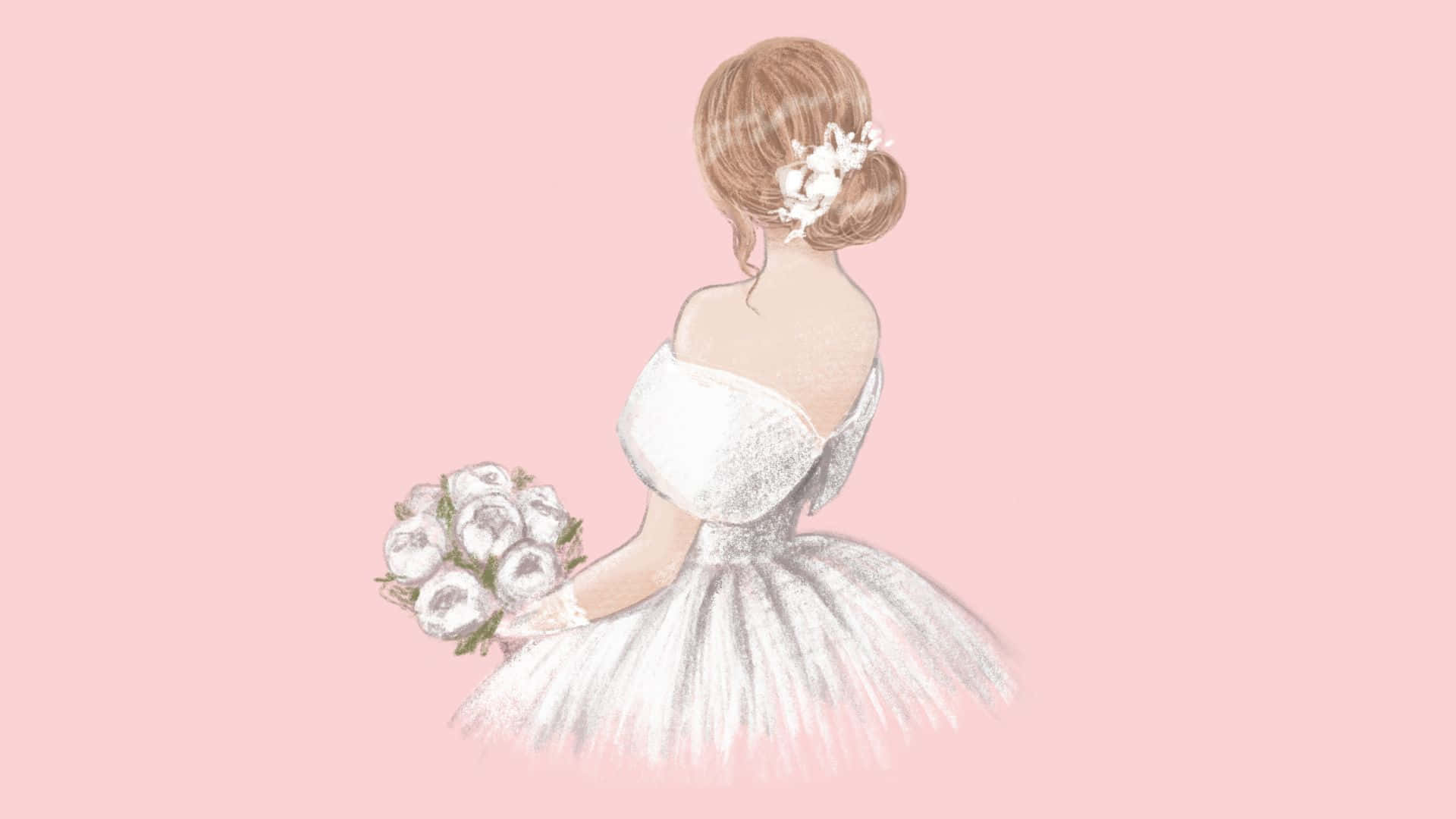 Lovely Bride Aesthetic Illustration