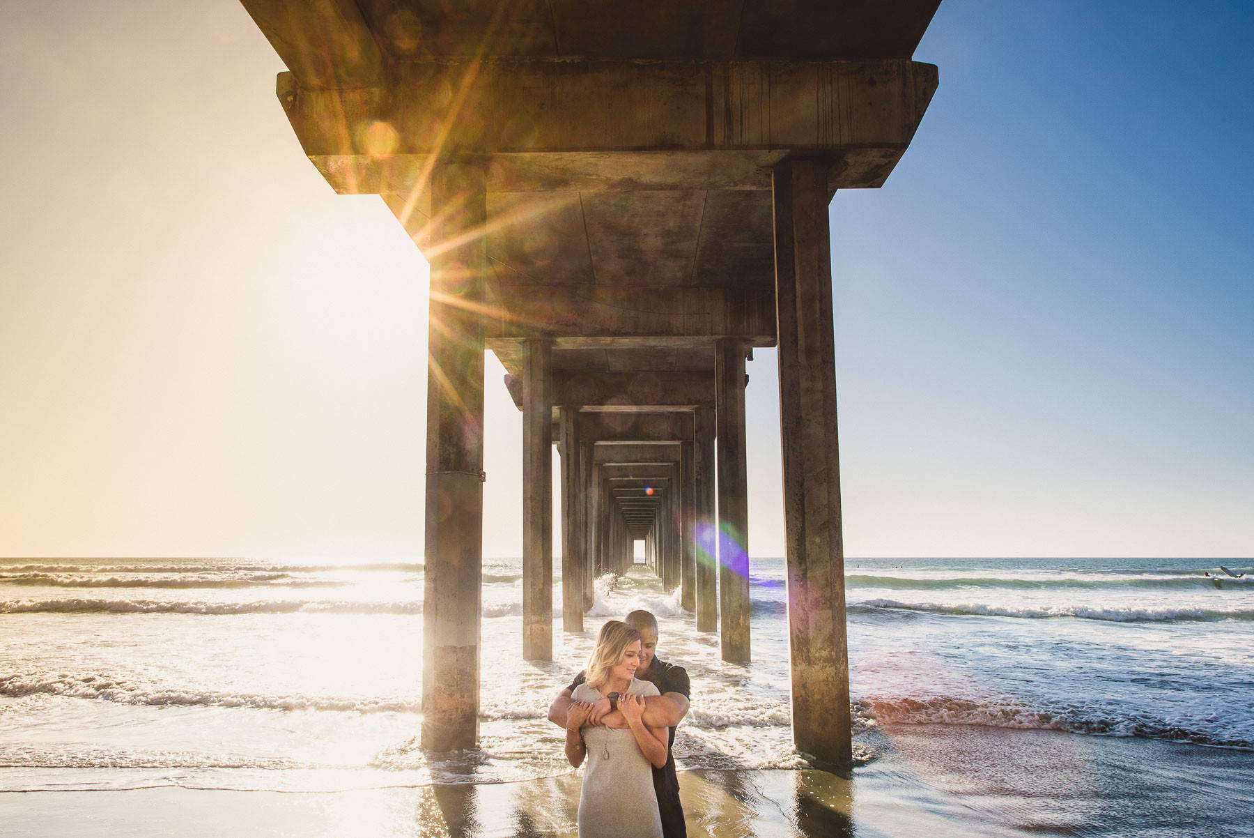 Lovely Couple Below San Diego Scripps Background