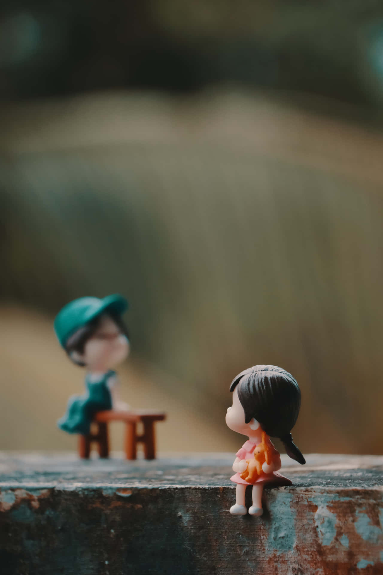 Lovely Couple Figures Apart [wallpaper] Background