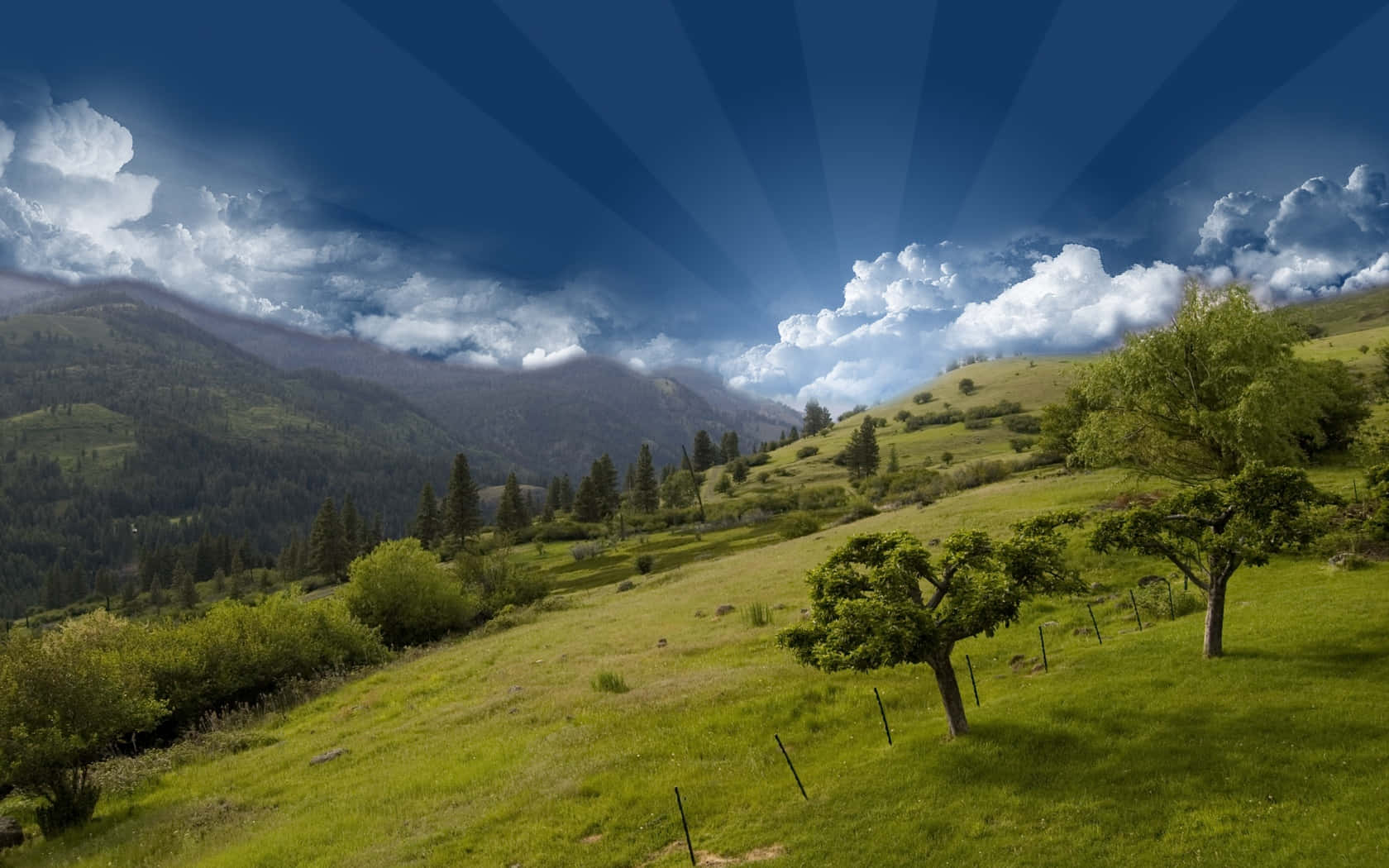 Lovely Hills And Mountains Edited Sky Background