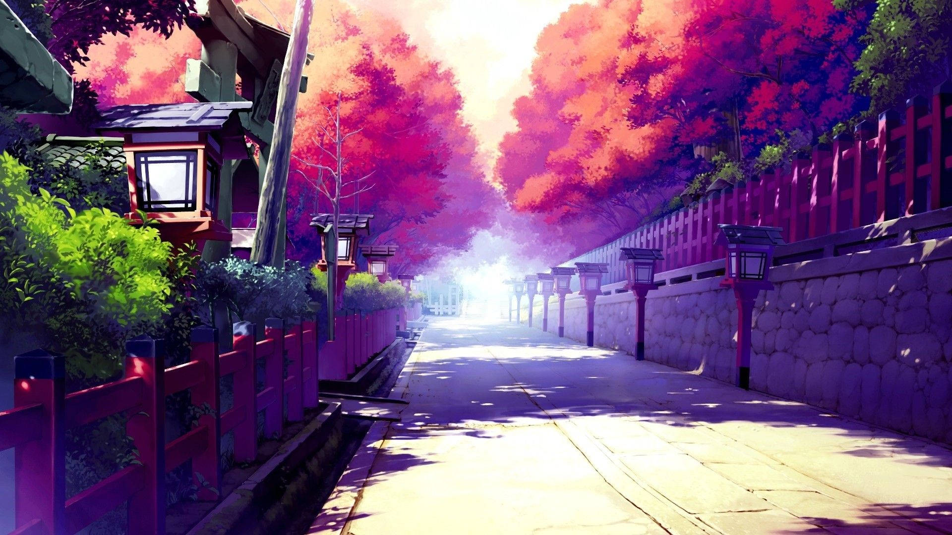 Lovely Japanese Anime City Background