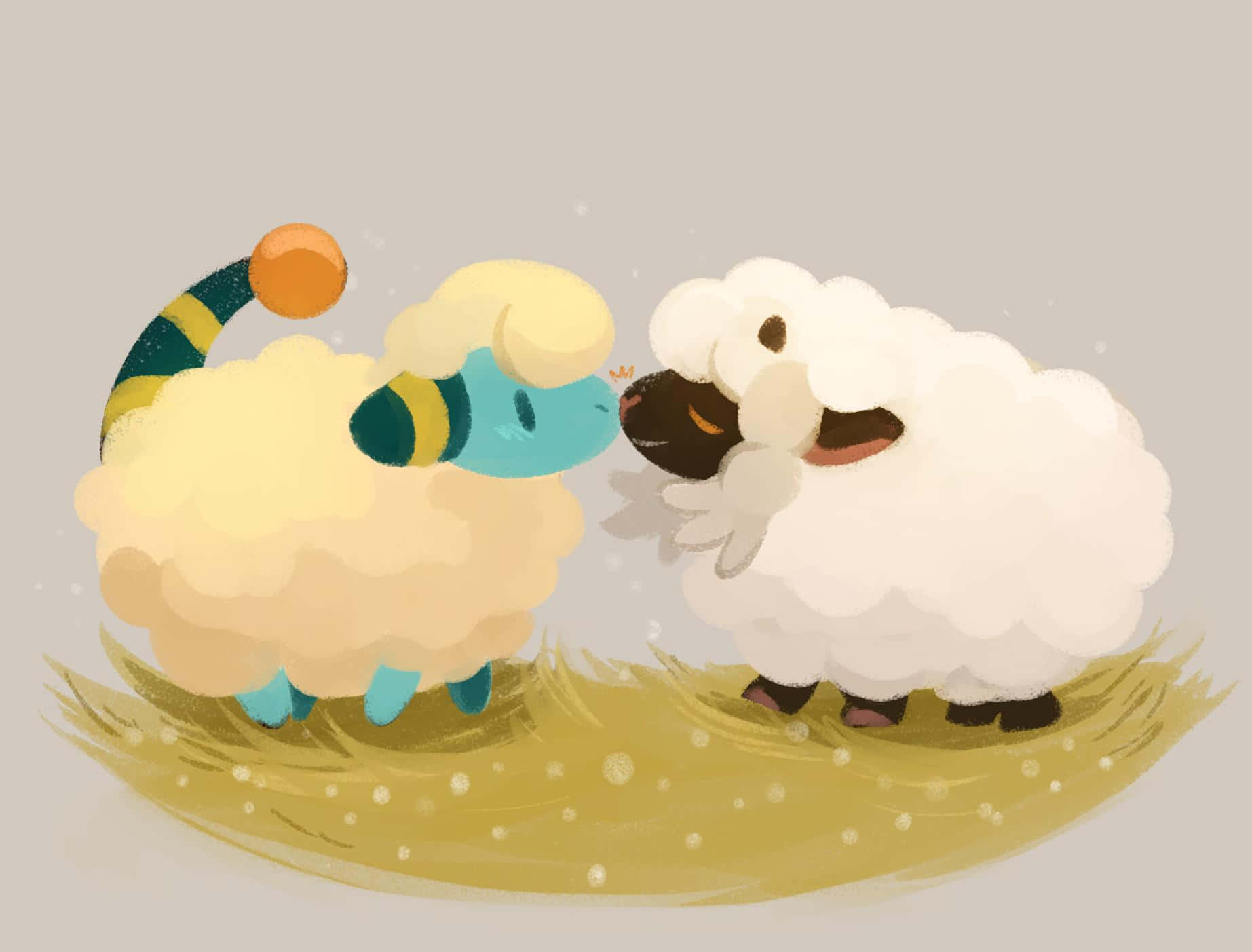Lovely Mareep And Wooloo Art