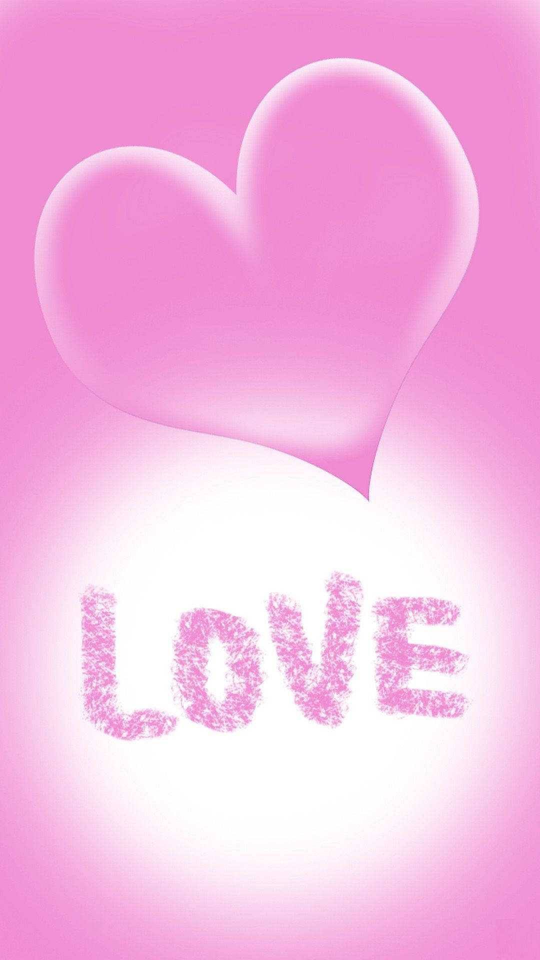 Lovely Pink 3d Iphone Heart Background