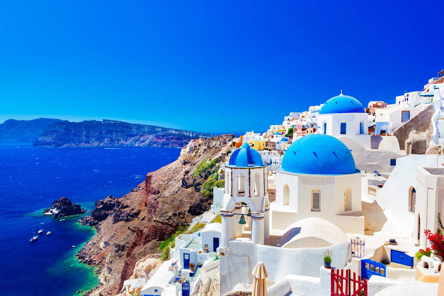 Lovely Santorini View Background