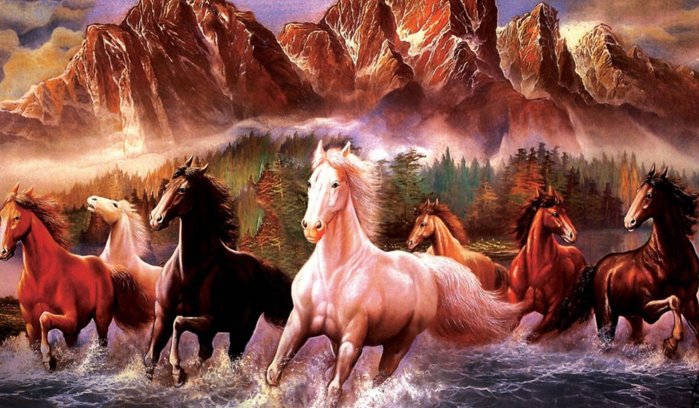Lovely Seven Horses Background