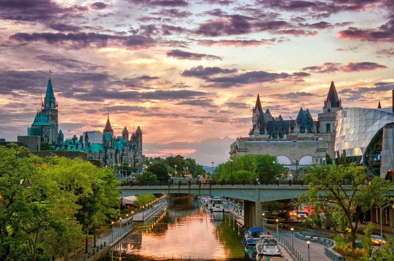 Lovely Skyline Above Rideau Canal In Ottawa