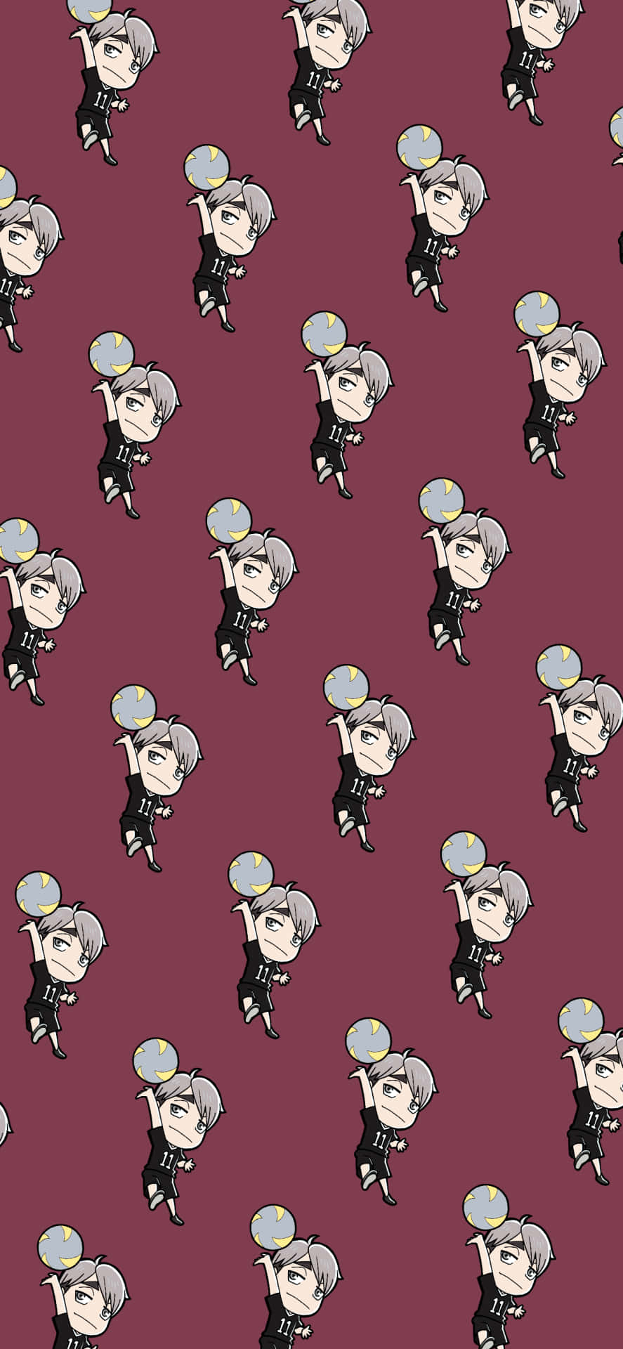 Lovely Suna Rintarou Chibi Volleyball Pattern Background