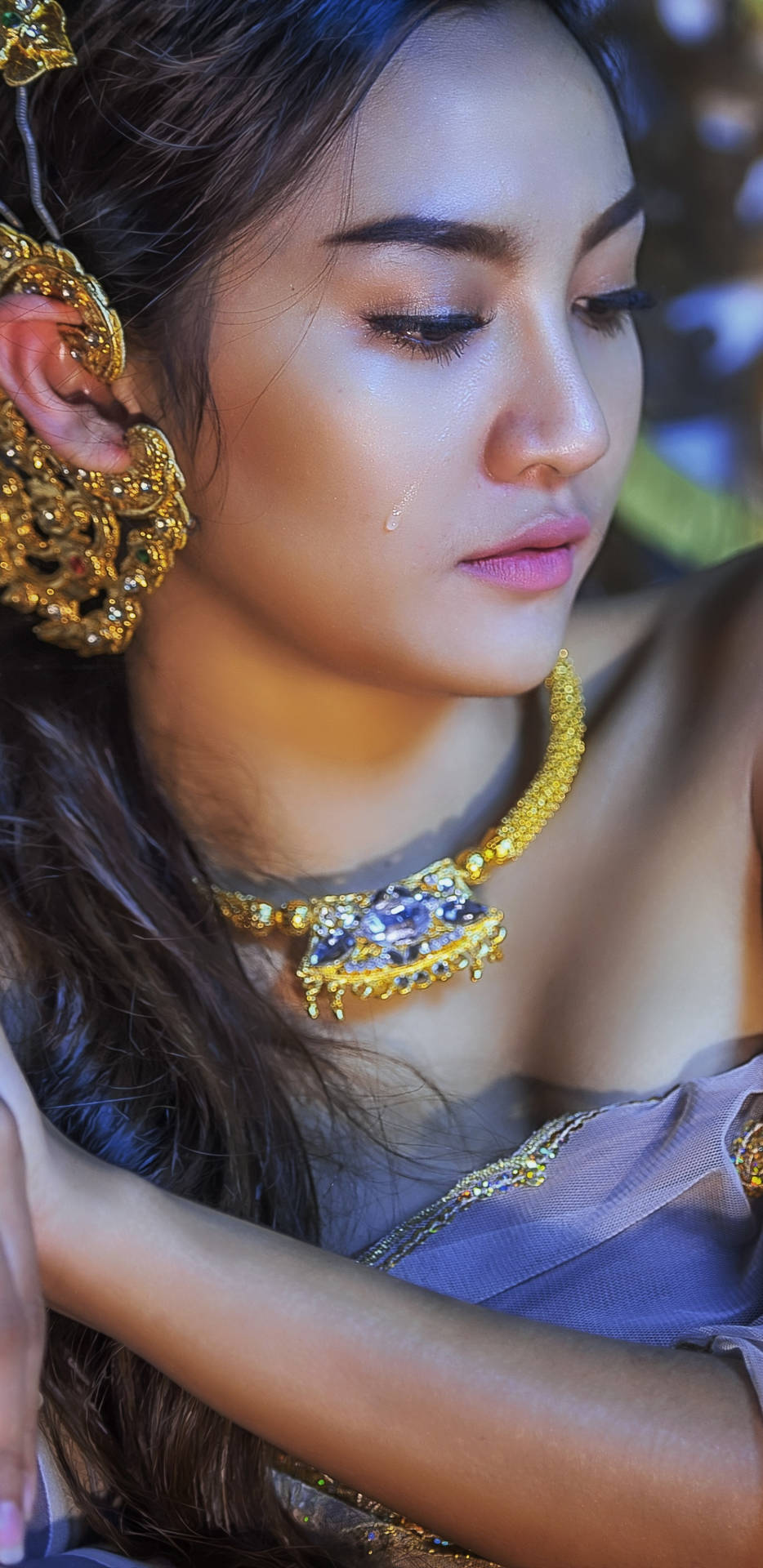 Lovely Thailand Woman Jewelries Background