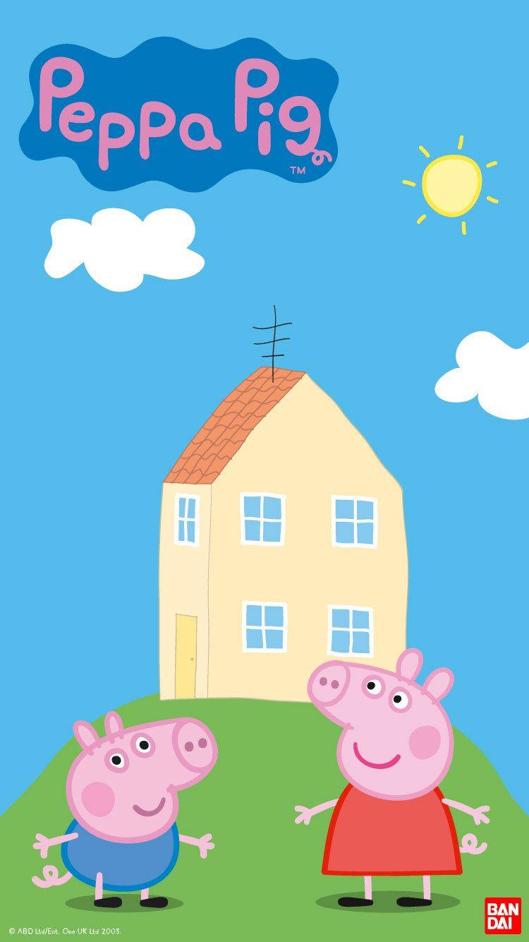 Lovely Yellow House Peppa Pig Tablet Background