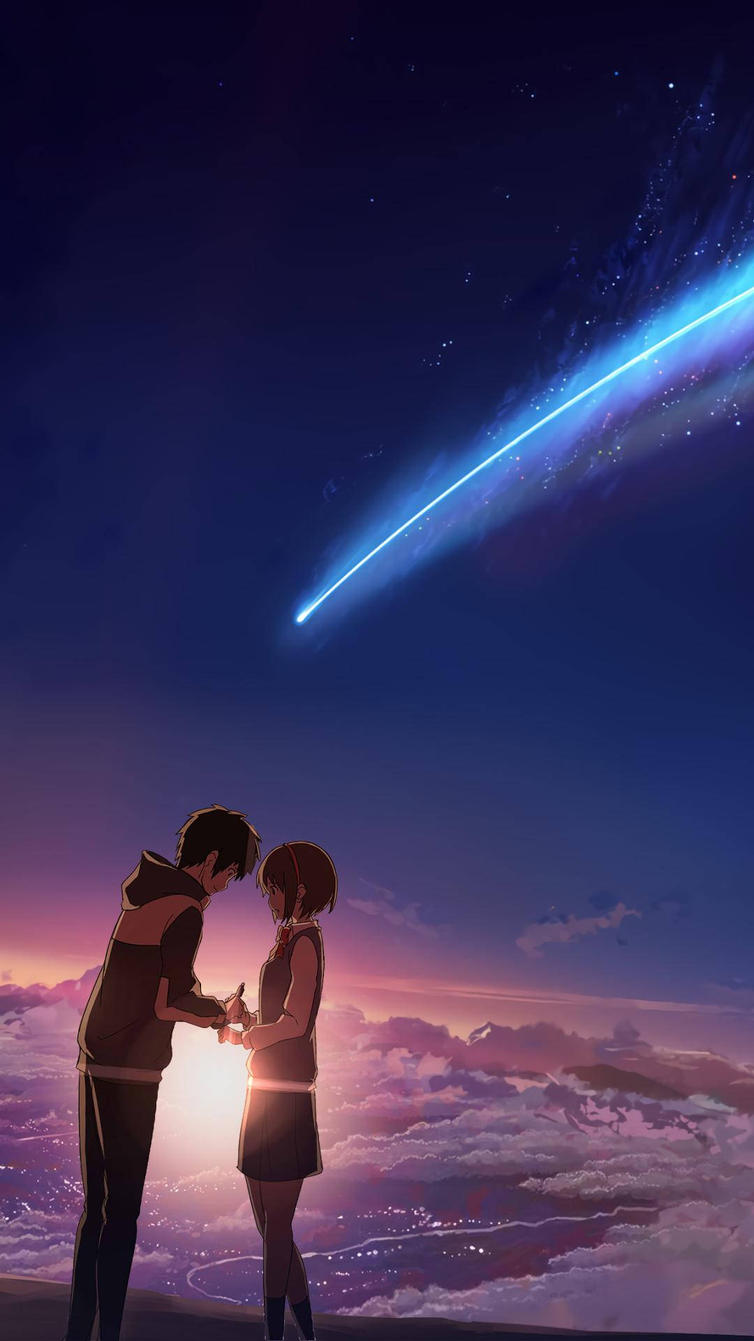 Lovers Taki And Mitsuha Comet Kimi No Na Wa Phone Background
