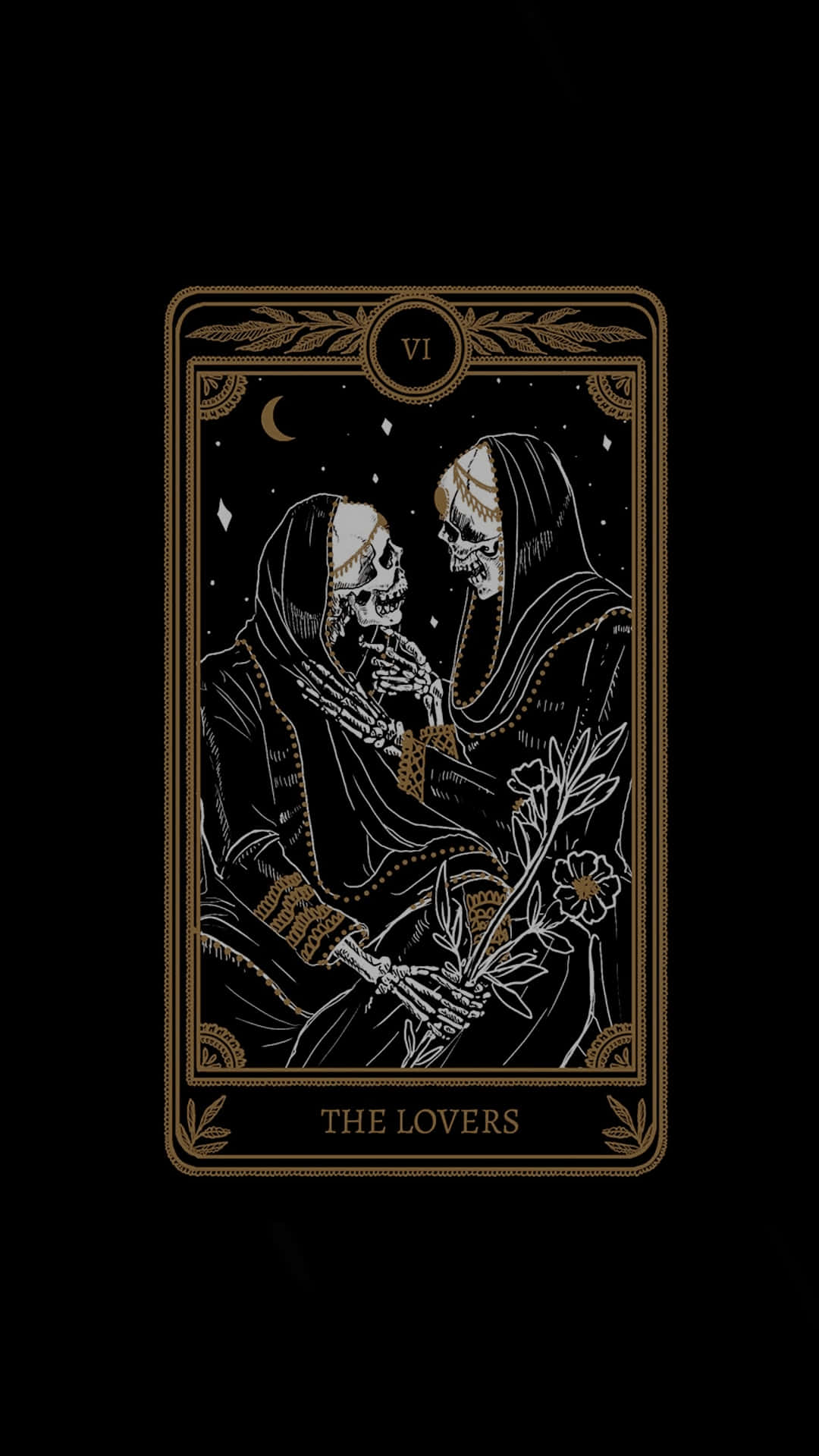 Lovers Tarot Card Gothic Iphone Background