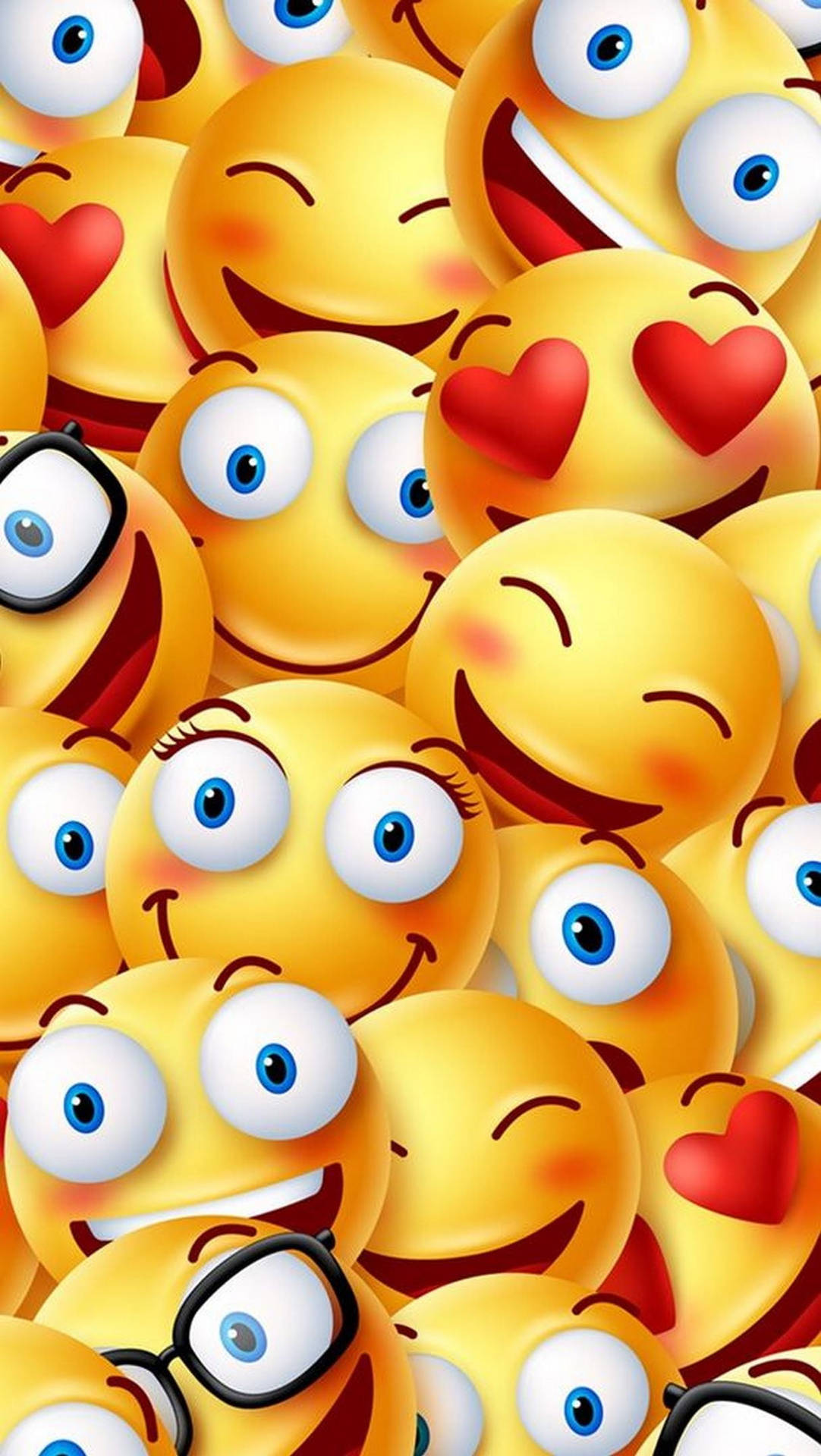 Lovestruck Smileys Plain Yellow Iphone Background