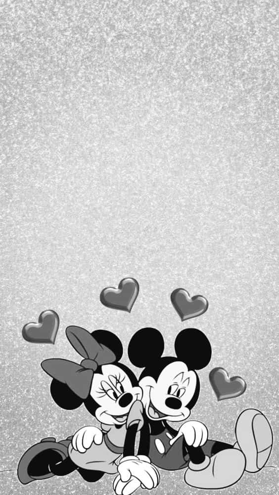 Lovey Dovey White Mickey Mouse Background