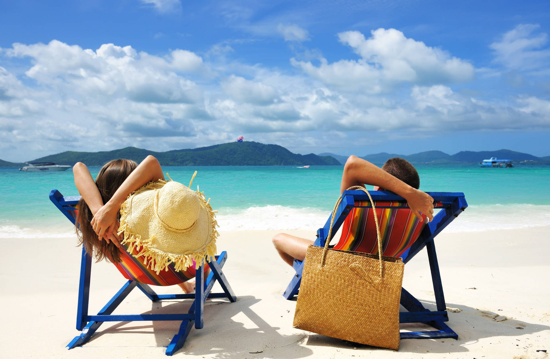 Loving Moments At Sunset Beach Background